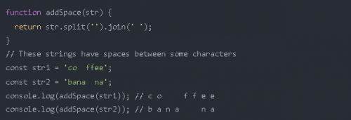 如何在 JavaScript 中的字符串的字符之間添加空格5
